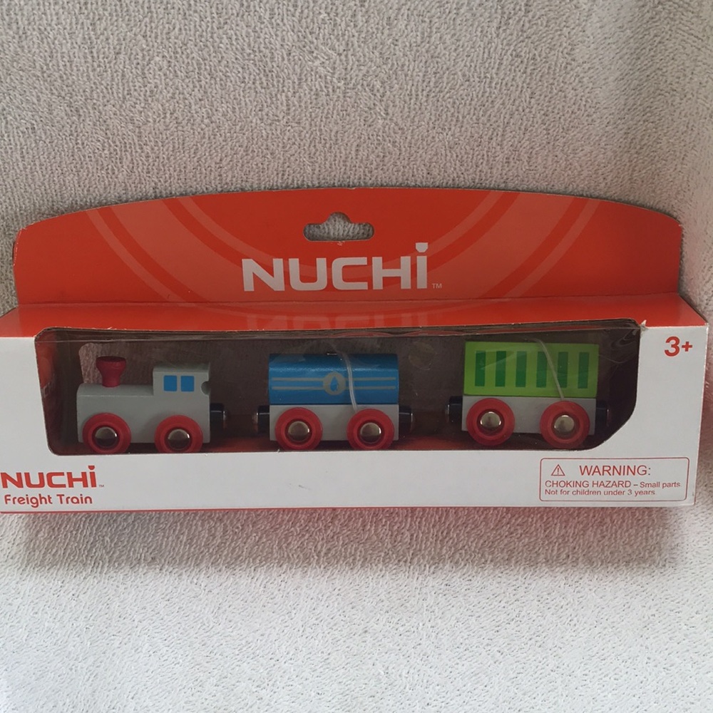 3 pc  Wood Toy Freight Train Set NEW # 20274 nuchi